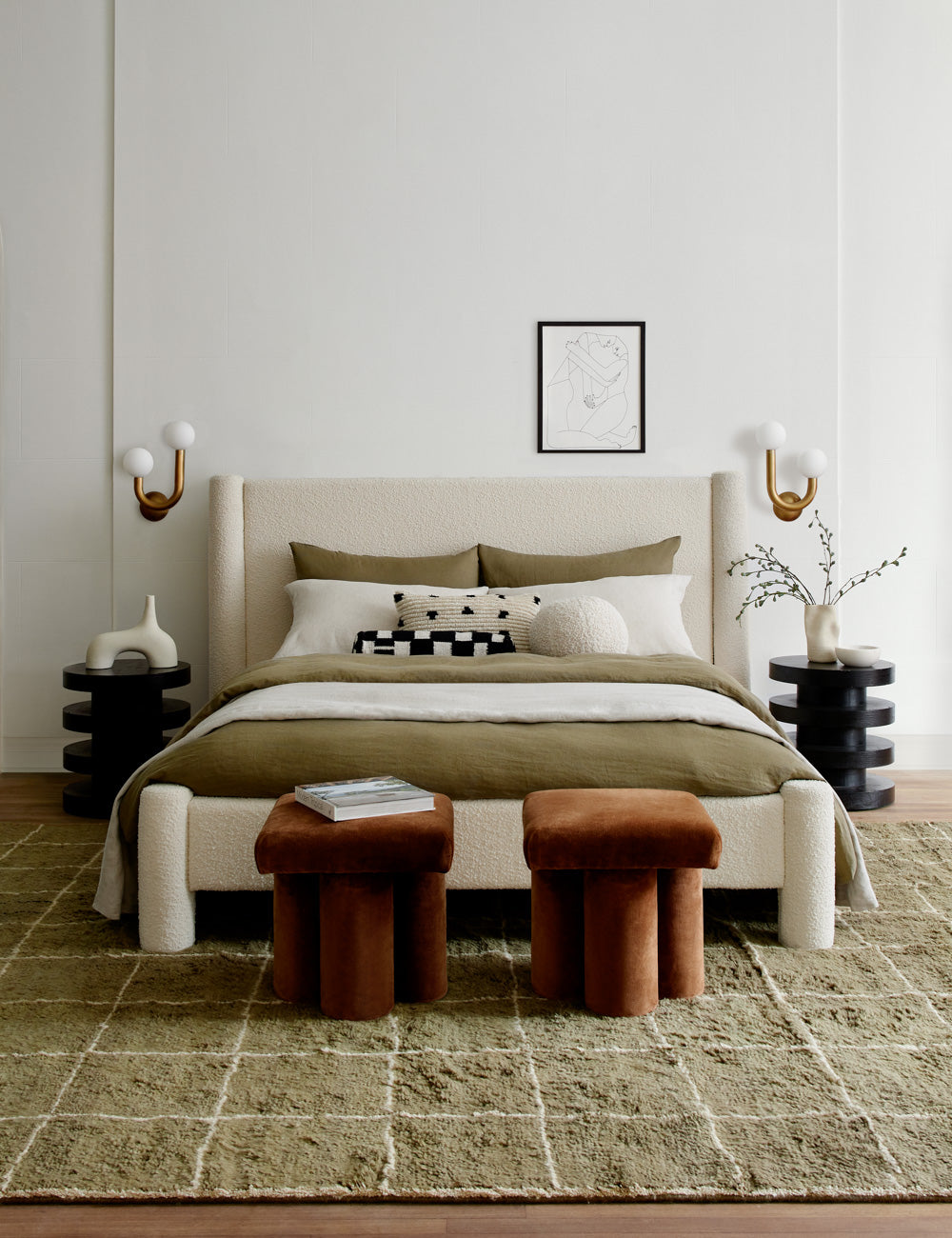 Coussin à motifs de points irréguliers