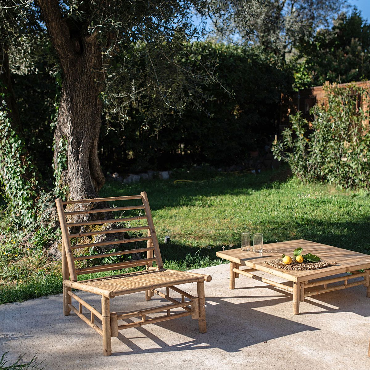 Cannes - Fauteuil de repos bas en bambou