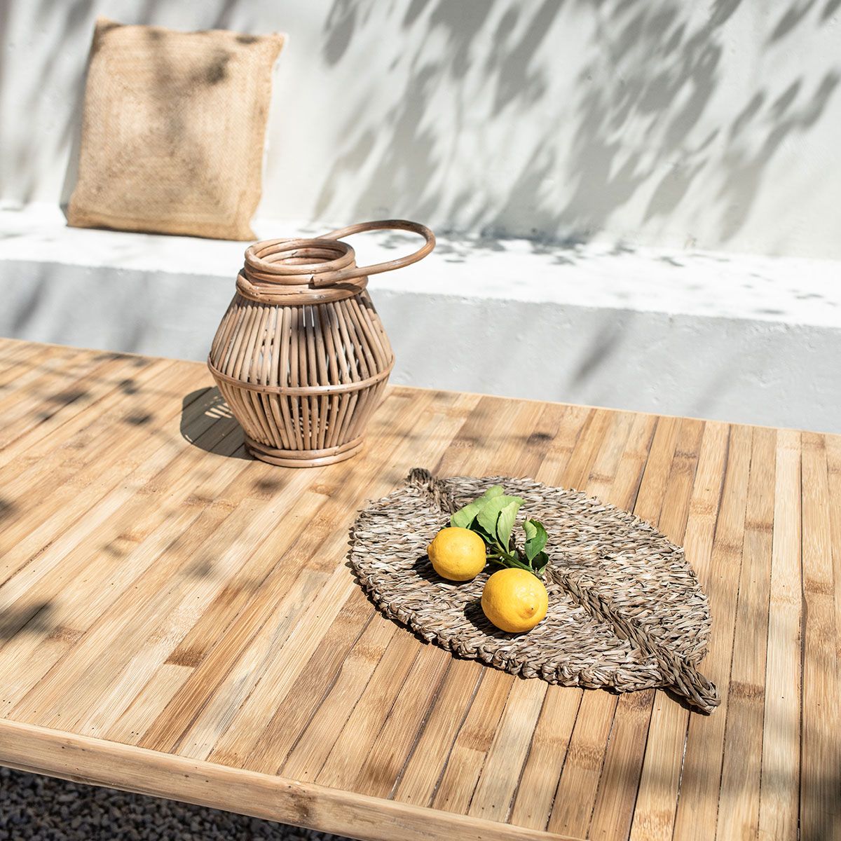 Cannes - Table basse rectangulaire en bambou naturel