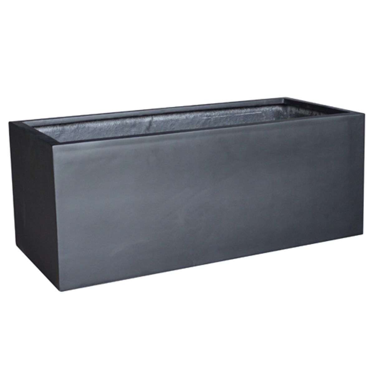 Bac à fleurs rectangulaire en métal galvanisé noir mat à poser