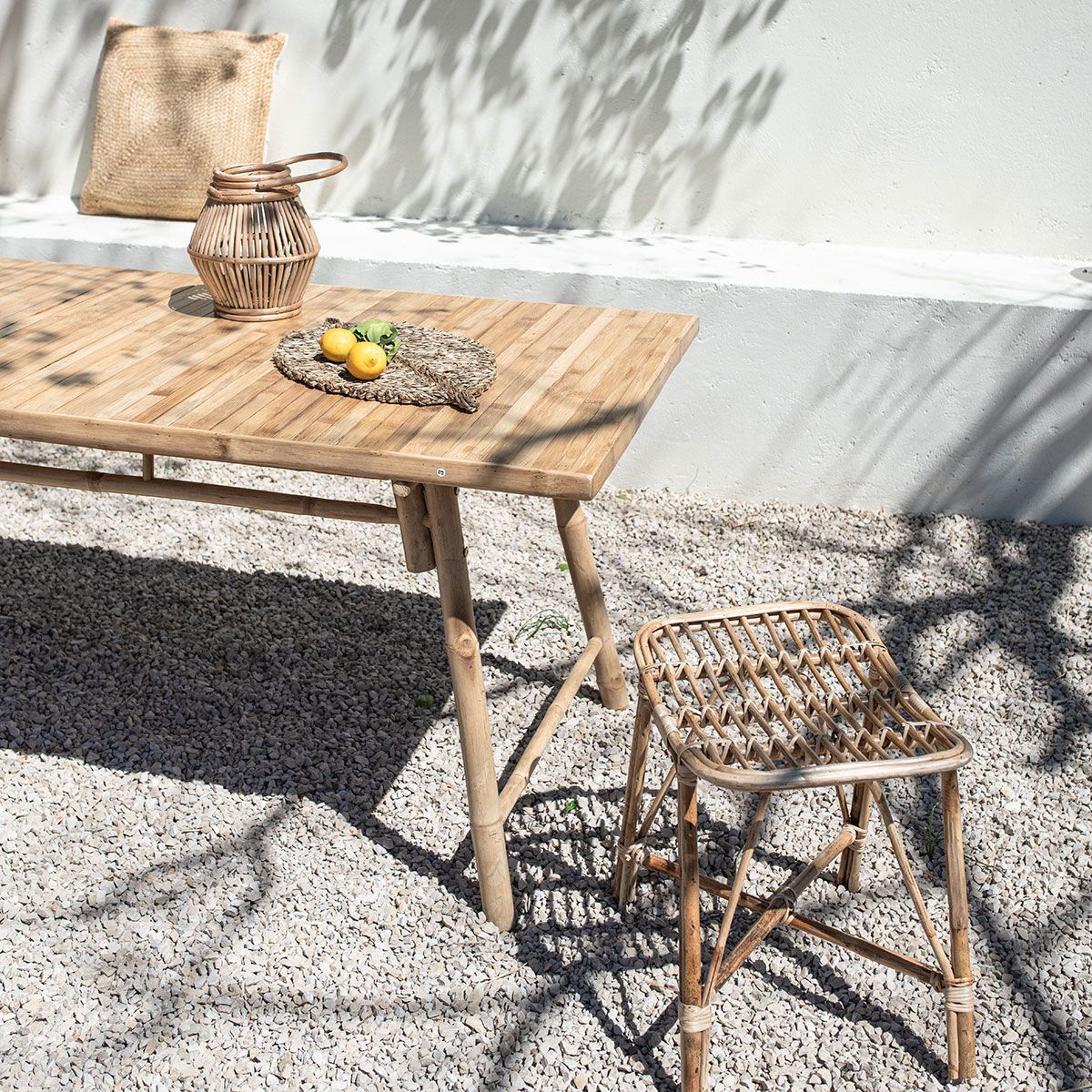 Cannes - Table basse rectangulaire en bambou naturel